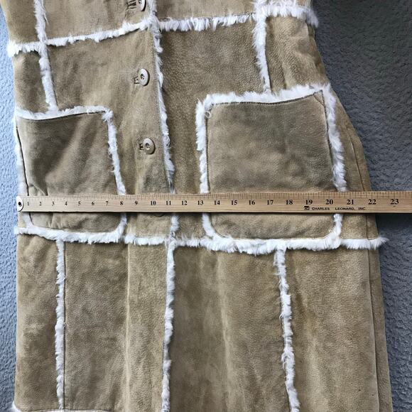 Wilsons Leather Maxima Tan Long Suede Jacket size S w/ faux fur Lining - Picture 10 of 13